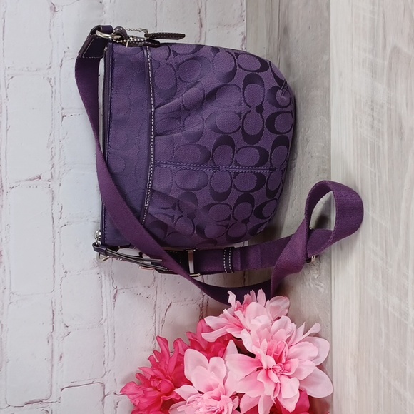 Coach Handbags - Coach Purple Crossbody Signature